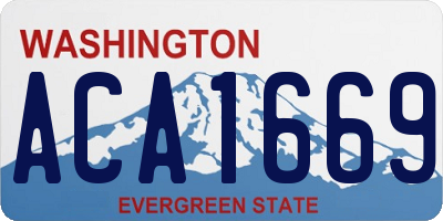 WA license plate ACA1669