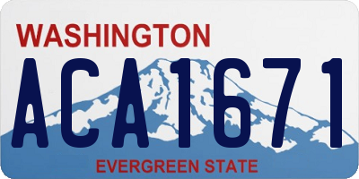 WA license plate ACA1671