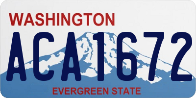 WA license plate ACA1672