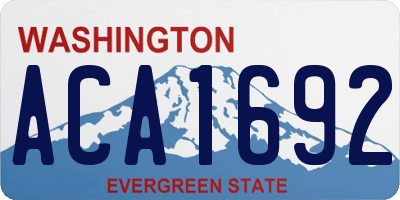 WA license plate ACA1692