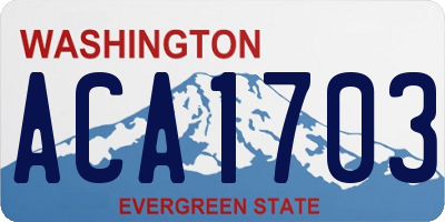 WA license plate ACA1703