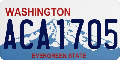 WA license plate ACA1705