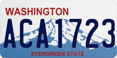 WA license plate ACA1723