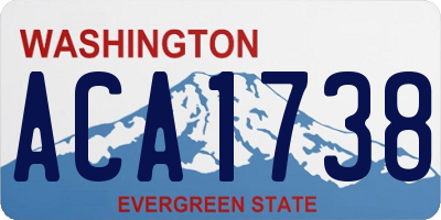 WA license plate ACA1738