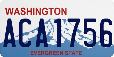 WA license plate ACA1756