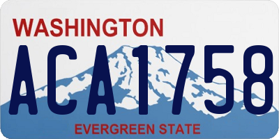 WA license plate ACA1758