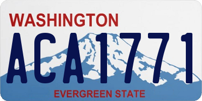 WA license plate ACA1771