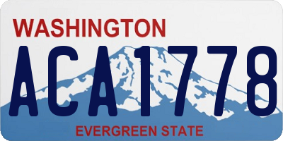 WA license plate ACA1778