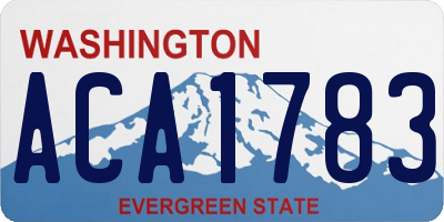 WA license plate ACA1783