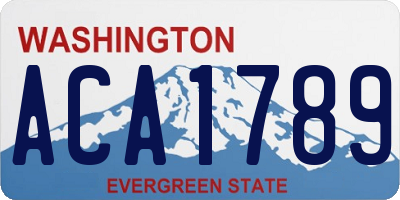 WA license plate ACA1789