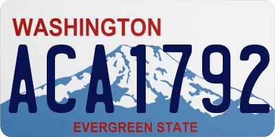 WA license plate ACA1792