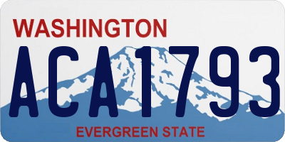 WA license plate ACA1793