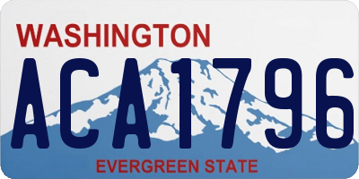 WA license plate ACA1796