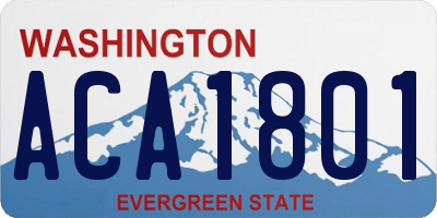 WA license plate ACA1801