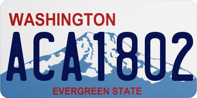 WA license plate ACA1802