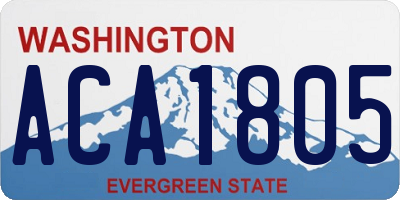 WA license plate ACA1805