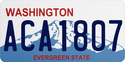 WA license plate ACA1807