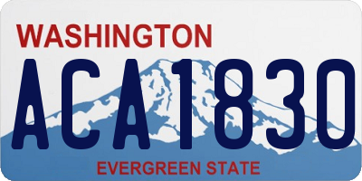 WA license plate ACA1830