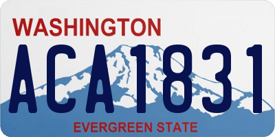 WA license plate ACA1831