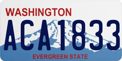 WA license plate ACA1833