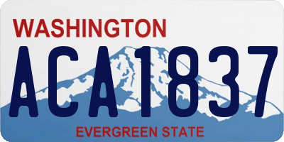 WA license plate ACA1837