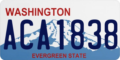 WA license plate ACA1838