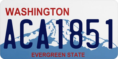 WA license plate ACA1851