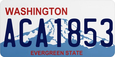 WA license plate ACA1853