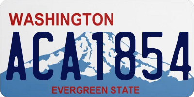 WA license plate ACA1854
