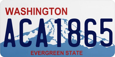 WA license plate ACA1865
