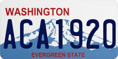 WA license plate ACA1920