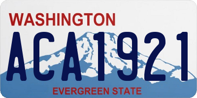 WA license plate ACA1921