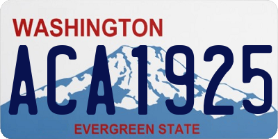 WA license plate ACA1925