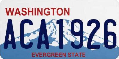 WA license plate ACA1926