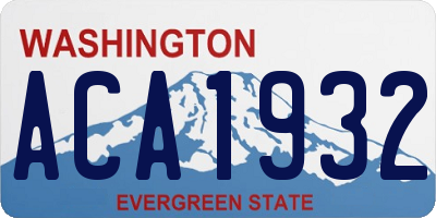WA license plate ACA1932