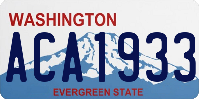 WA license plate ACA1933