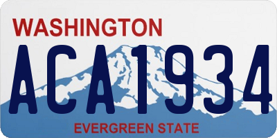WA license plate ACA1934