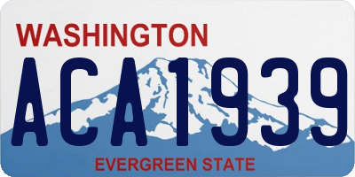 WA license plate ACA1939