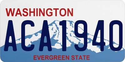 WA license plate ACA1940