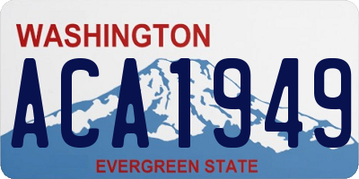 WA license plate ACA1949
