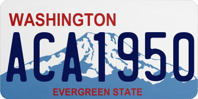 WA license plate ACA1950