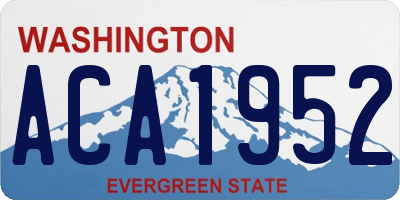 WA license plate ACA1952