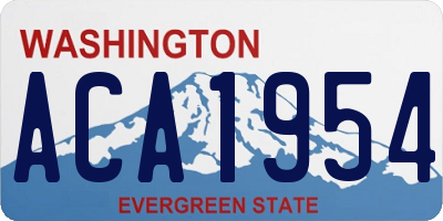 WA license plate ACA1954