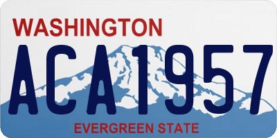 WA license plate ACA1957