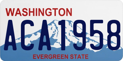 WA license plate ACA1958
