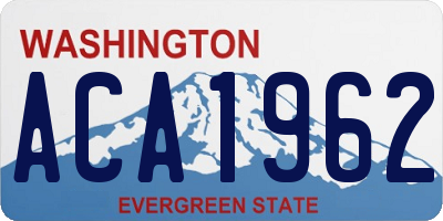 WA license plate ACA1962