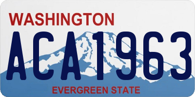 WA license plate ACA1963