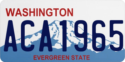 WA license plate ACA1965