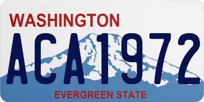 WA license plate ACA1972