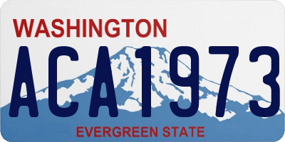 WA license plate ACA1973